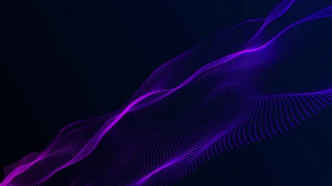 Abstract Purple Digital Dynamic Particle Line Waves Video Animated Background Stock Footage 343821096