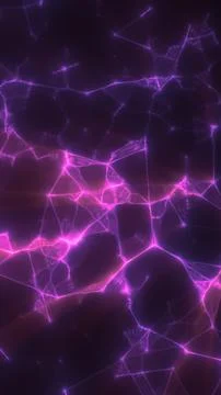 Abstract purple digital network with glowing connected nodes, thin luminous.. Stock Illustration