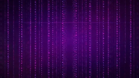 Abstract purple digital rain background with falling binary code for technology Stock Footage 339321865