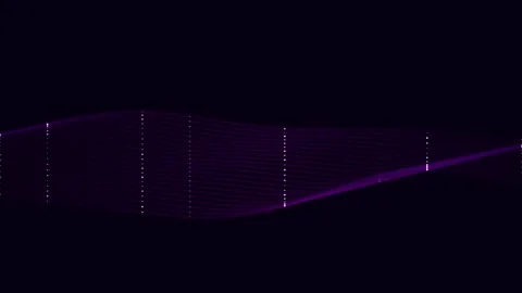 Abstract purple digital wave grid animation on black background Stock Footage 344425654