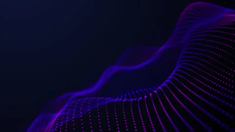 Abstract purple digital waves on dark blue background with soft purple ligh.. Stock Footage 297013477