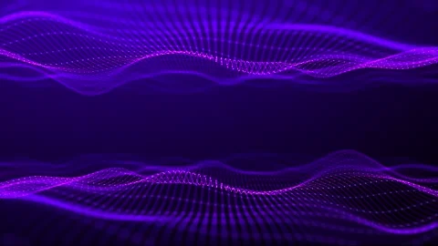 Abstract purple digital waves with light reflections on dark background. Pu.. Stock Footage 289206027