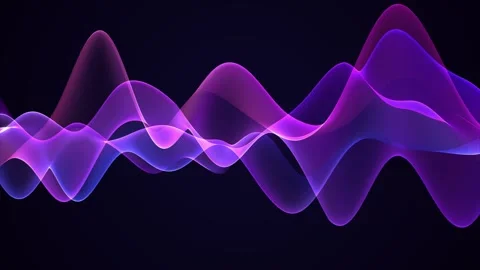 Abstract purple digital waves with light reflections on dark background. Pu.. Stock Footage 317441350