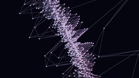 Abstract Purple DNA Plexus Helix Science Animation Vídeos de archivo 332754337
