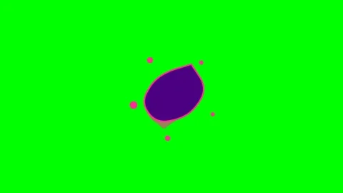 Abstract purple drop with pink particles centered on a vibrant green backgrou Video stock 340903897