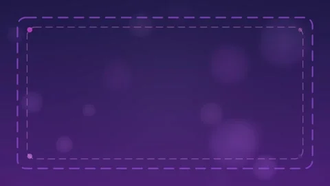 Abstract Purple Dusk Background with Floating Bokeh and Dashed Frame Stock Footage 344843605