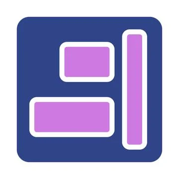 Abstract purple elements on rounded blue rectangle 스톡 일러스트