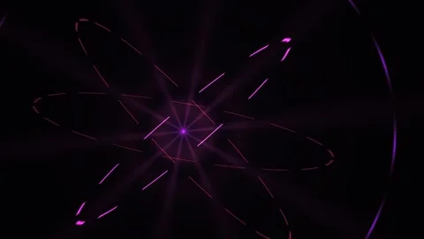 Abstract Purple Energy Atom Nucleus Orbiting Particles Motion. 스톡 동영상 334506632