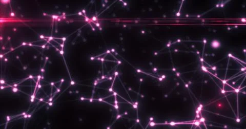 Abstract purple energy lines plexus triangles magical bright glowing futurist Stock Illustration
