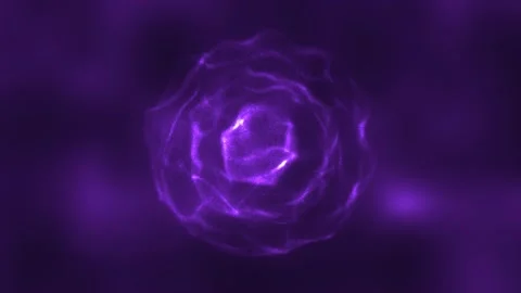 Abstract purple energy round sphere glowing with particle waves hi-tech dig.. Stock Footage 237993157