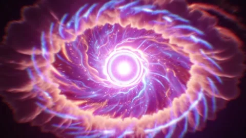 Abstract Purple Energy Vortex Background With Glowing Spiral Core 動画素材 332300051