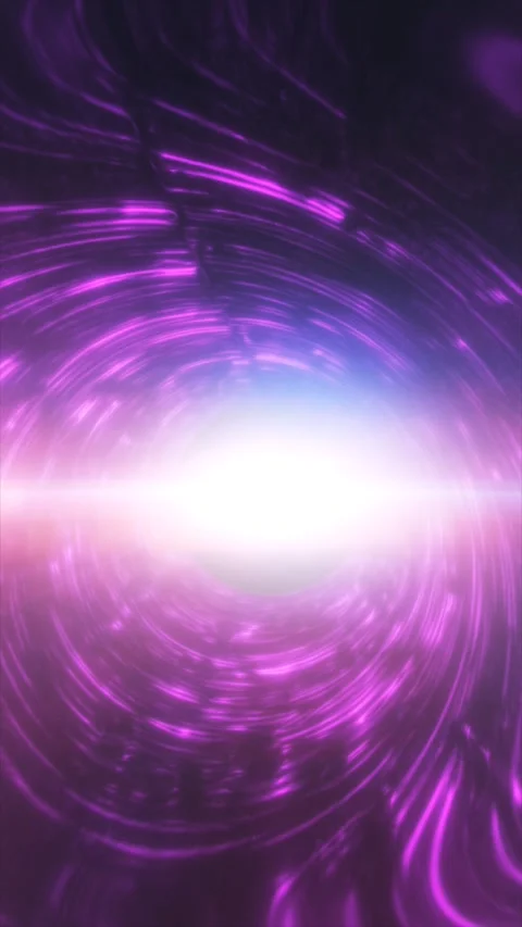 Abstract purple energy vortex with glowing circular trails spiraling toward.. Stock Footage 343428456