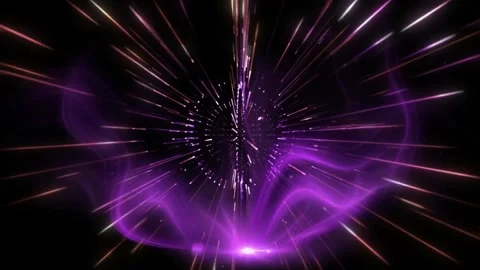 Abstract purple energy vortex with glowing light streaks with creating dynamic Video stock 343805078