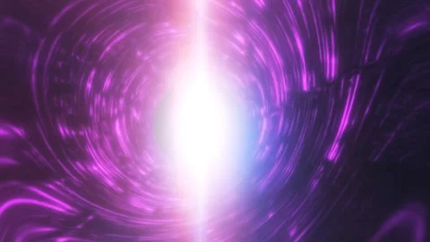 Abstract purple energy vortex with glowing circular trails Stock Footage 345037502