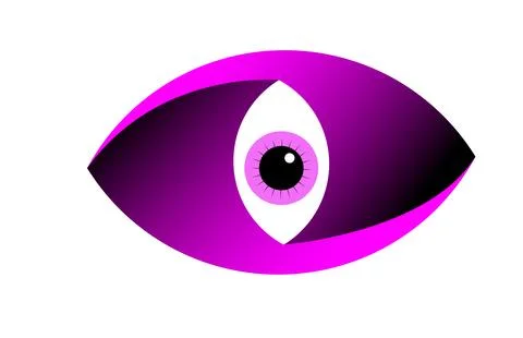 Abstract Purple Eye Symbol with Gradient Design Modern Vision Concept Minim.. 스톡 일러스트