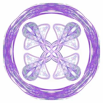 Abstract purple floral pattern isolated on white background. Stock Illustration