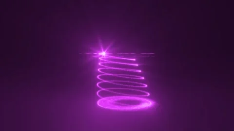 Abstract purple flying line of dots and luminous particles of energetic mag.. Video stock 252431607