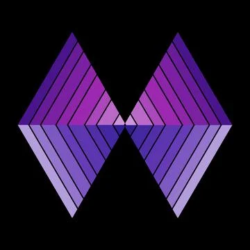 Abstract Purple Geometric Diamond Shape Stock Illustration