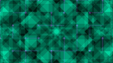 Abstract Purple Geometric Digital Background with Glowing Connectivity Nodes Stock Footage 332607970