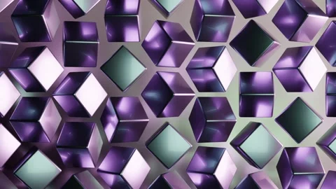 Abstract Purple Geometric Hexagon Pattern with Glossy 3D Futuristic Backgrou Stock Footage 339516558