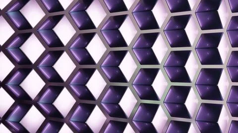 Abstract Purple Geometric Hexagon Pattern with Glossy 3D Futuristic Backgrou Stock Illustration