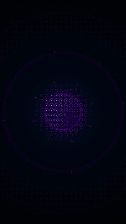 Abstract Purple Geometric Pattern with Glowing Center and Dark Background Stock Footage 347698236