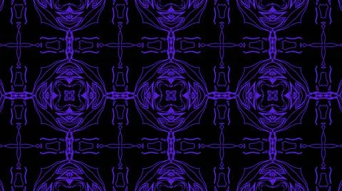 Abstract purple geometric seamless pattern background. Psychedelic Colorful K Illustrazione stock