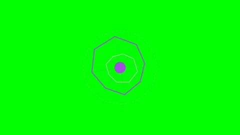 Abstract purple geometric shape animation set on a solid green background Stock Footage 340267445
