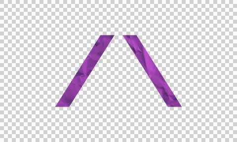 Abstract purple geometric shape isolated on white background Stock Illustration
