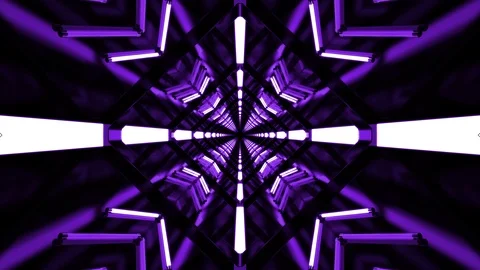 Abstract purple geometric shape tunnel background Video stock 107828177