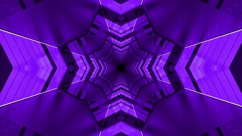 Abstract purple geometric shape tunnel background Stock Footage 107850251