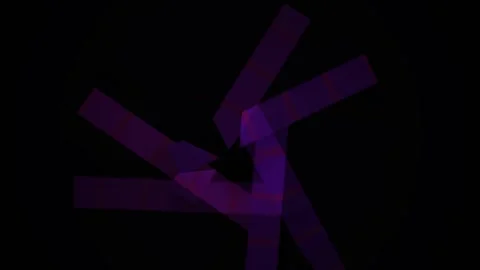 Abstract purple geometric shapes rotating on a black background. Stock Footage 334506898