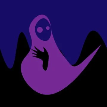 Abstract purple ghost waves its hand Stock Illustration