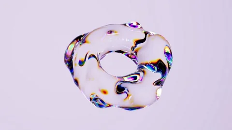 Abstract purple glass 3d shape rotate on a light background. Seamless looping Stock Footage 318825847