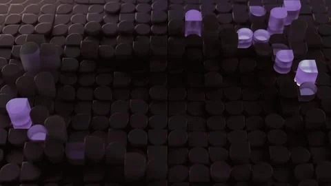 Abstract purple glowing blocks moving in 3d wave. 스톡 동영상 340470867