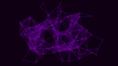 Abstract purple glowing digital network nodes 4K video Stock Footage 344953761