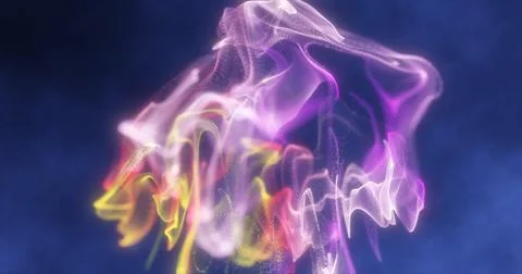Abstract purple glowing fluid of particles and waves abstract liquid backgrou Stock Illustration