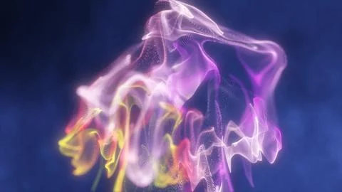 Abstract purple glowing fluid of particles and waves abstract liquid backgrou Stock Illustration
