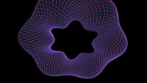 Abstract purple glowing geometric forms morphing smoothly with soft light a.. Stock Footage 345945428
