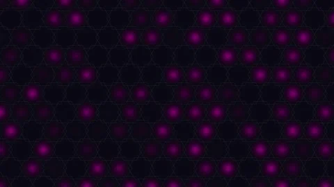 Abstract purple glowing light orbs floating over dark geometric pattern mot.. Stock-Footage 342583078