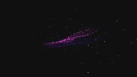 Abstract purple glowing light particles moving on dark background with glit.. Stock Footage 340808663