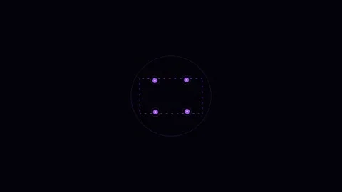 Abstract purple glowing light points arranged in a rectangular formation 库存影片 338310203
