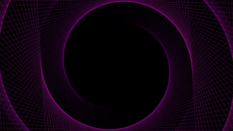 Abstract purple glowing light ring and fractal shapes with a bright eclipse Stock Footage 335680890