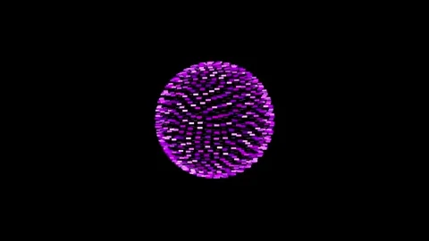 Abstract purple glowing light sphere movement animation with black background Stock Footage 327546299
