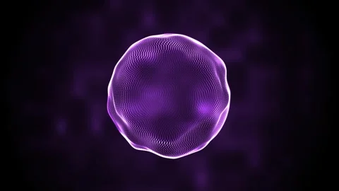 Abstract Purple Glowing Particle Sphere Loop Stock Footage 345625349