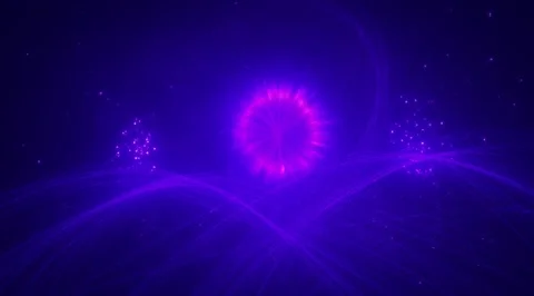 Abstract purple glowing particles on dark blue Stock Footage 331455100