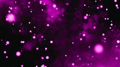 Abstract purple glowing particles floating through magical smoke Stock Footage 332911245