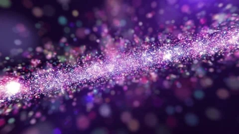 Abstract purple glowing particles floating in space Video stock 336051388