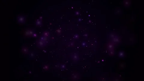 Abstract Purple Glowing Particles Floating in Dark Background Video stock 346017835