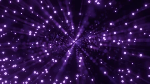 Abstract Purple Glowing Particles Radiating in Space Seamless Loop. 4K Video stock 327445019